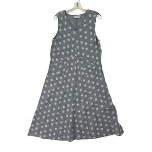 Habitat 100% Linen Dress Sz XL Long Patch Pockets A Line Swing Lagenlook Coastal